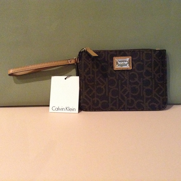 Calvin Klein Wristlet in Brown Color