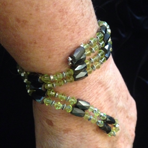 Light Green  pewter magnet bracelet/ necklace