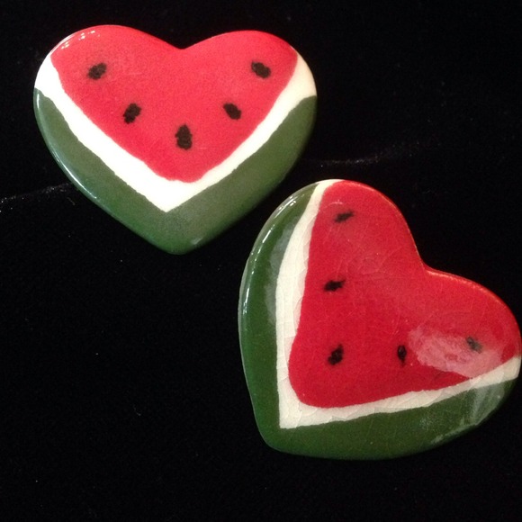 Watermelon Heart Earrings