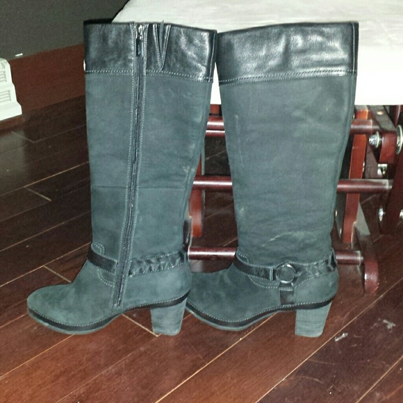 Black suede/ leather boots