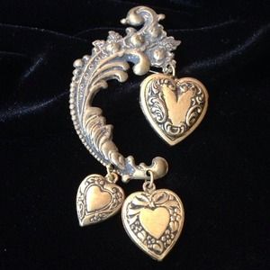 Bronzed Valentine triple Heart locket