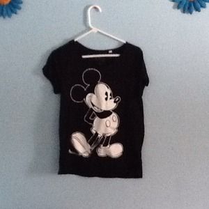 Black and white Mickey Mouse t shirt