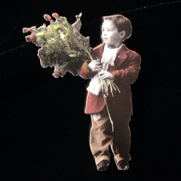 Boy with roses for his Valentine Luv pin