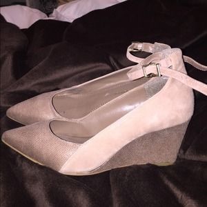 BCBG Generation suede and leather wedges