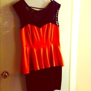Forever 21 Red Peplum Dress