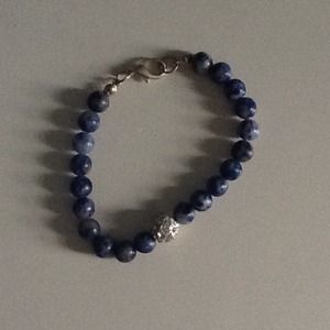 Blue and silver bracelet