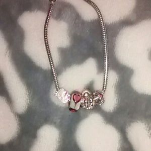 Silver bracelet with Pandora charms