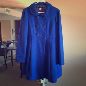 Royal blue pleated coat