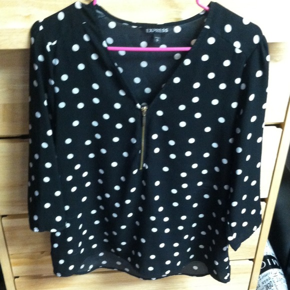 Express polka dot blouse