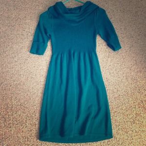 Teal sweater dress