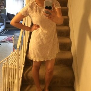 Lace tan short dress