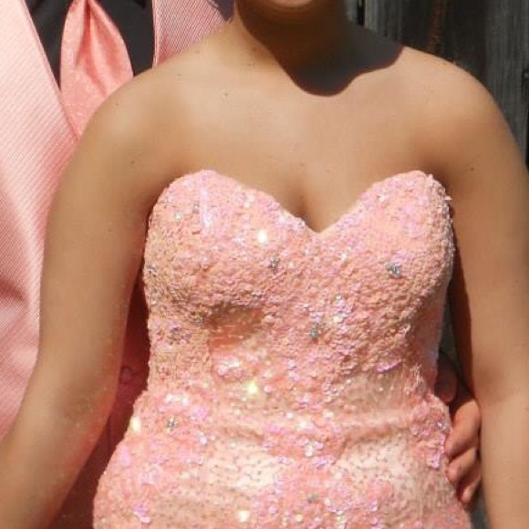 Champagne Pink Sherri Hill Prom dress 👗 - Picture 3 of 4
