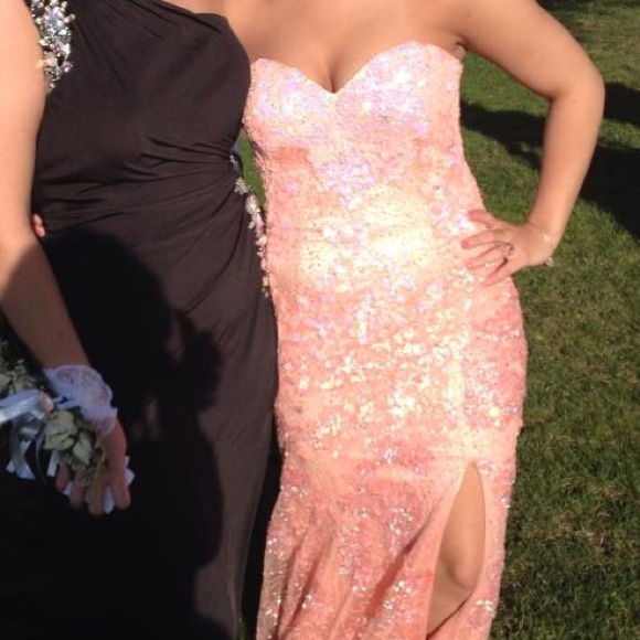 Champagne Pink Sherri Hill Prom dress 👗 - Picture 4 of 4