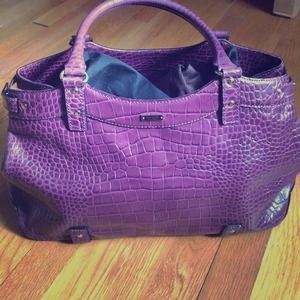 Kate spade Plum faux alligator leather top handle.