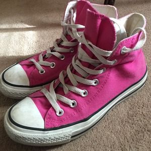 Pink high top converse