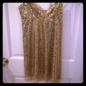 Express gold dress