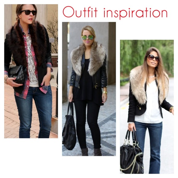 Dark Denim Cropped Moto Jacket w/Fur Collar