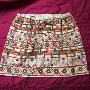 Vintage Aztec embroidered skirt