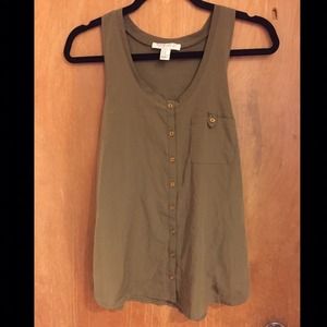 Green racerback buttoned top