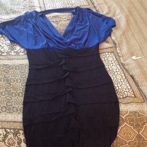 Blue and black dress