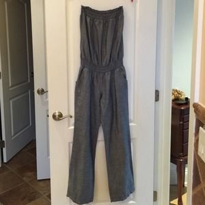 Linen jumpsuit blue/gray color worn once