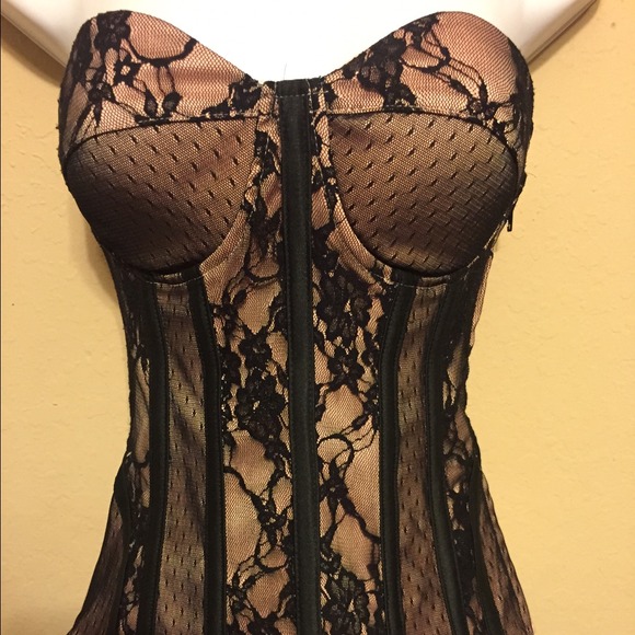 Black/Pink Lace Corset