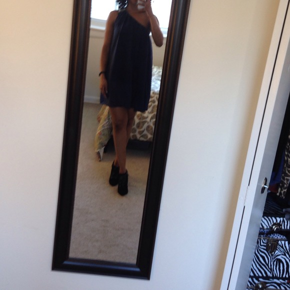 Navy blue wide dress #forgivng