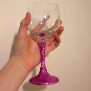 Customizable glitter Wine Glass