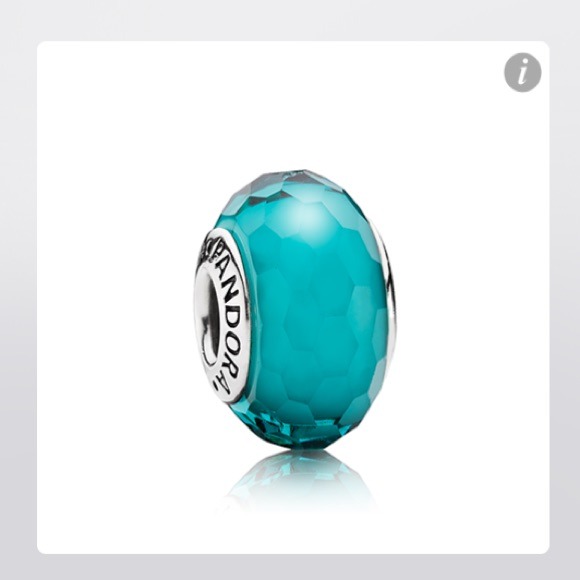 Pandora Teal Glass Charm
