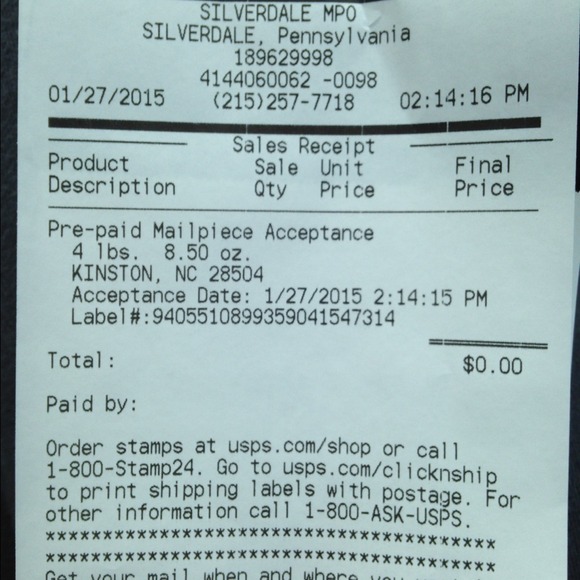 Proof of Shipment - Picture 3 of 3