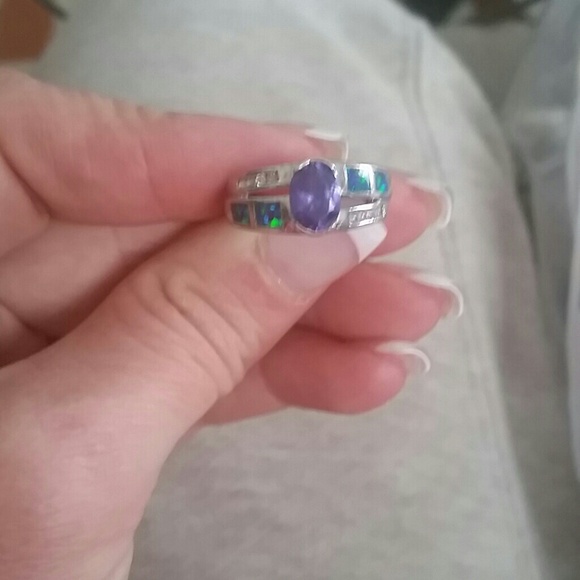 Tanzanite and Opal ring