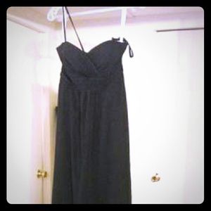 Black Strapless Floor Length chiffon gown