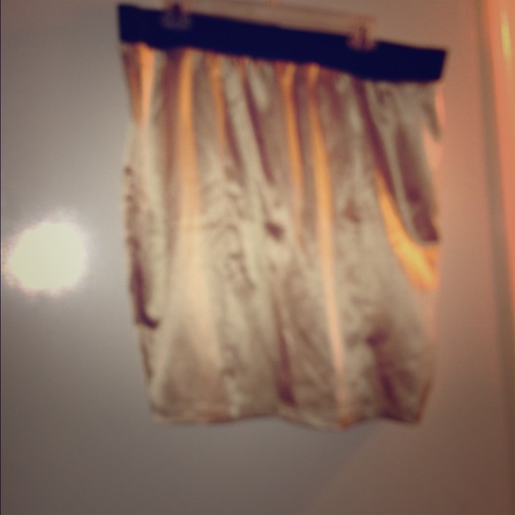 F21 Gold Mini Bodycon Skirt