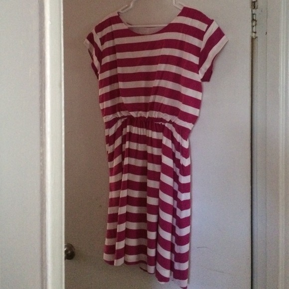 Pink and white nautical dress