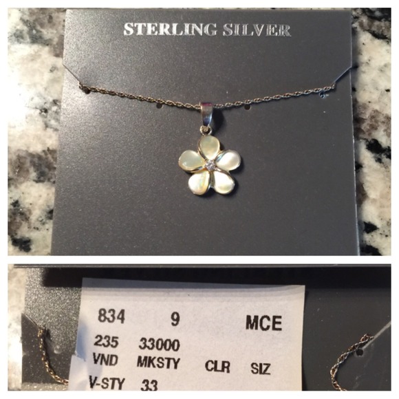 Sterling silver plumeria necklace