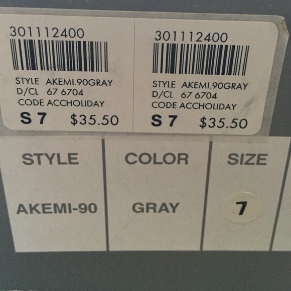 Grey Open Toe Ruffle Heels - Picture 4 of 4