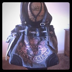 Authentic Juicy Couture gray and pink hand bag