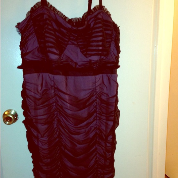 Mesh Black and Pink Strap Dress
