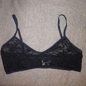 Black lace bra