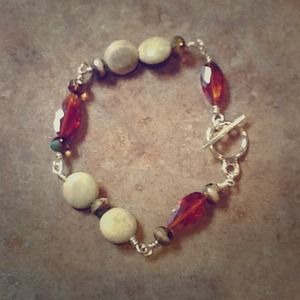 Jade,vintage glass and cz's