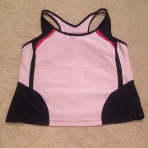 Last Call. Nike light pink and black workout top