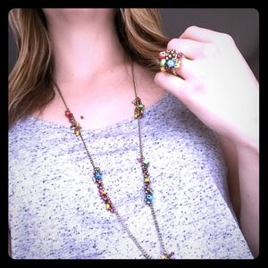 SALE! BetseyJohnson layering necklace and ring