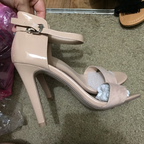 Nude sandal heels