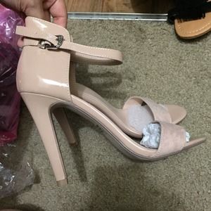 Nude sandal heels