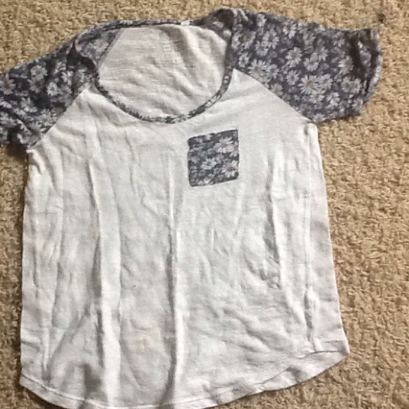 Floral base ball tee