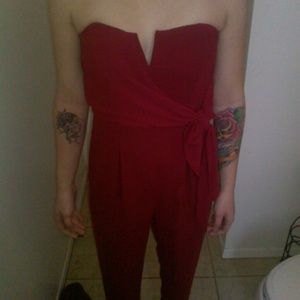 Cute dark red romper from forever 21.