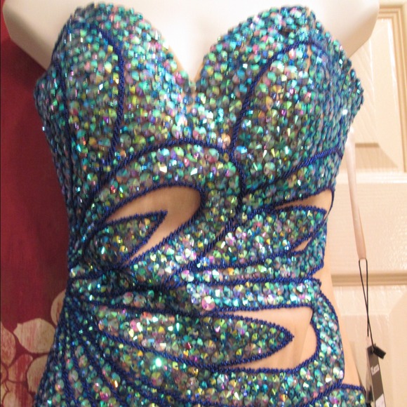 Vienna Genuine New Turquoise-Blue Beaded Mermaid 6 - Picture 3 of 4