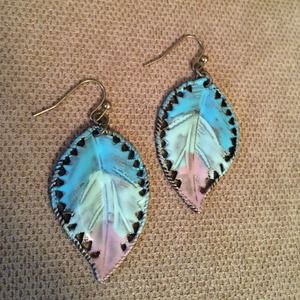 Urban Outfitters Pastel feather earrings