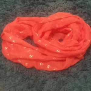 Coral anchor infinity scarf