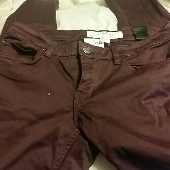 Pants burgundy wine color
